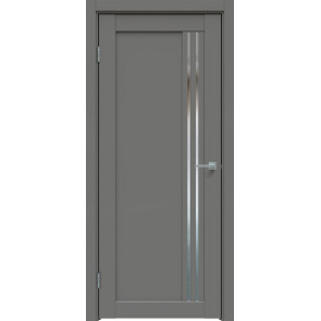 Дверь межкомнатная Concept-604 ПВХ Медиум грей, остекленная, зеркало, царговая