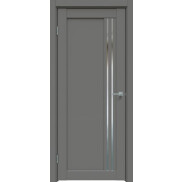 Дверь межкомнатная Concept-604 ПВХ Медиум грей, без декора, остекленная, зеркало, без кромки, царговая