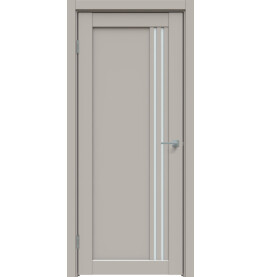 Дверь межкомнатная Concept-604 ПВХ, Шелл грей, остекленная, сатинат белый, царговая