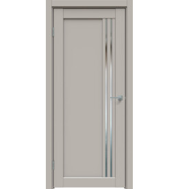 Дверь межкомнатная Concept-604 ПВХ, Шелл грей, остекленная, зеркало, царговая