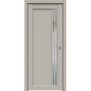 Дверь межкомнатная Concept-604 ПВХ Шелл грей, остекленная, зеркало, царговая