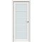 Дверь межкомнатная Concept-605 ПВХ, Белоснежно матовый, остекленная, сатинат белый, царговая