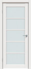 Дверь межкомнатная Concept-605 ПВХ, Белоснежно матовый, остекленная, сатинат белый, царговая