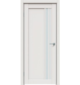 Дверь межкомнатная Concept-608 ПВХ, Белоснежно матовый, остекленная, сатинат белый, царговая