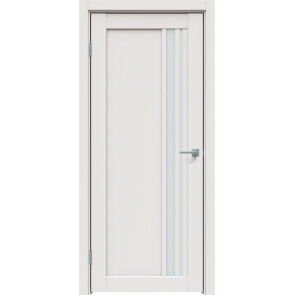 Дверь межкомнатная Concept-608 ПВХ Белоснежно матовый, остекленная, сатинат белый, царговая