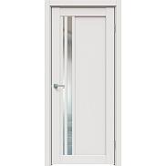 Дверь межкомнатная Concept-608 ПВХ, Белоснежно матовый, остекленная, зеркало, царговая