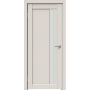 Дверь межкомнатная Concept-608 ПВХ Лайт грей, остекленная, сатинат белый, царговая