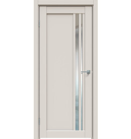 Дверь межкомнатная Concept-608 ПВХ, Лайт грей, остекленная, зеркало, царговая