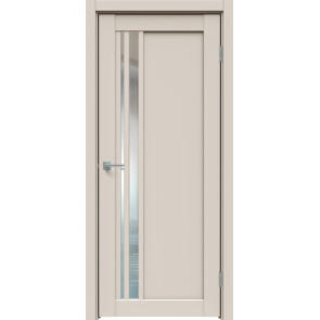 Дверь межкомнатная Concept-608 ПВХ Магнолия, остекленная, зеркало, царговая