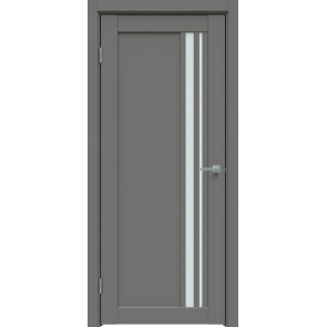 Дверь межкомнатная Concept-608 ПВХ Медиум грей, остекленная, сатинат белый, царговая