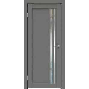 Дверь межкомнатная Concept-608 ПВХ Медиум грей, без декора, остекленная, зеркало, без кромки, царговая