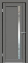 Дверь межкомнатная Concept-608 ПВХ Медиум грей, без декора, остекленная, зеркало, без кромки, царговая
