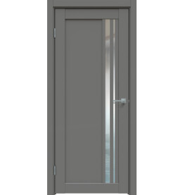 Дверь межкомнатная Concept-608 ПВХ, Медиум грей, остекленная, зеркало, царговая