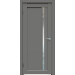 Дверь межкомнатная Concept-608 ПВХ Медиум грей, остекленная, зеркало, царговая