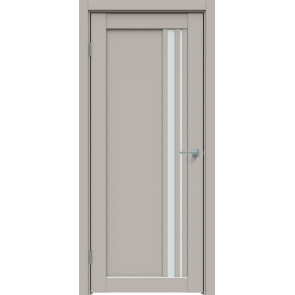 Дверь межкомнатная Concept-608 ПВХ Шелл грей, остекленная, сатинат белый, царговая