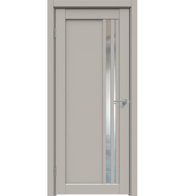 Дверь межкомнатная Concept-608 ПВХ, Шелл грей, остекленная, зеркало, царговая