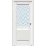 Дверь межкомнатная "Concept-629" Белоснежно матовый, стекло Ромб