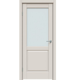Дверь межкомнатная Concept-629 ПВХ, Лайт грей, остекленная, сатинат белый, царговая