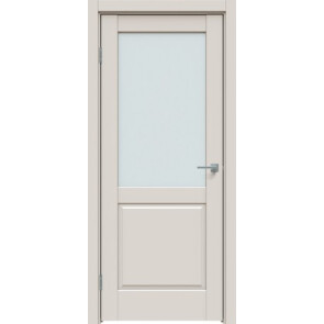 Дверь межкомнатная Concept-629 ПВХ Лайт грей, остекленная, сатинат белый, царговая