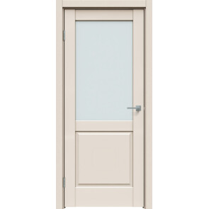 Дверь межкомнатная Concept-629 ПВХ Магнолия, остекленная, сатинат белый, царговая