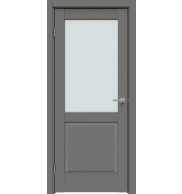 Дверь межкомнатная Concept-629 ПВХ, Медиум грей, остекленная, сатинат белый, царговая