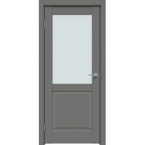 Дверь межкомнатная Concept-629 ПВХ Медиум грей, остекленная, сатинат белый, царговая