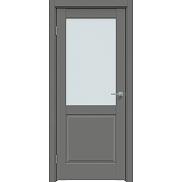 Дверь межкомнатная Concept-629 ПВХ Медиум грей, остекленная, сатинат белый, царговая