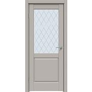 Дверь межкомнатная Concept-629 ПВХ Шелл грей, остекленная, ромб, кромка нет, царговая