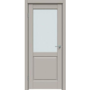 Дверь межкомнатная Concept-629 ПВХ Шелл грей, остекленная, сатинат белый, без кромки, царговая