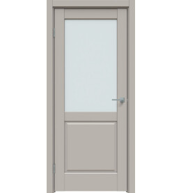 Дверь межкомнатная Concept-629 ПВХ, Шелл грей, остекленная, сатинат белый, царговая