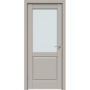 Дверь межкомнатная Concept-629 ПВХ Шелл грей, остекленная, сатинат белый, царговая