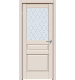 Дверь межкомнатная Concept-633 ПВХ, Магнолия, остекленная, ромб, царговая