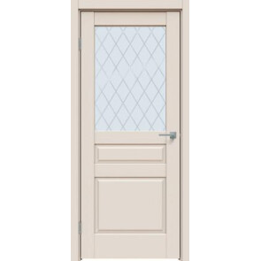 Дверь межкомнатная Concept-633 ПВХ Магнолия, ромб, остекленная, ромб, царговая