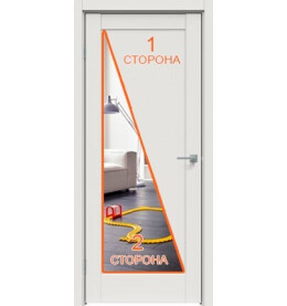 Дверь межкомнатная Concept-635 ПВХ, Белоснежно матовый, глухая, зеркало, царговая