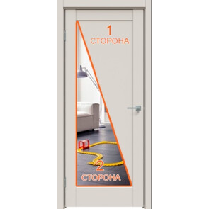 Дверь межкомнатная Concept-635 ПВХ Лайт грей, зеркало, глухая, царговая