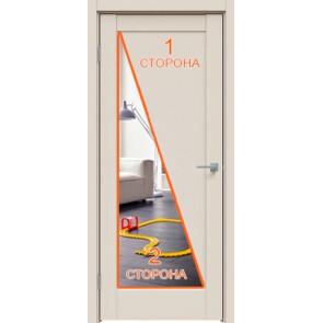 Дверь межкомнатная Concept-635 ПВХ Магнолия, зеркало, глухая, царговая