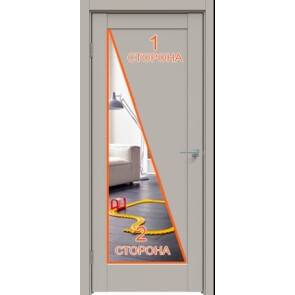 Дверь межкомнатная Concept-635 высота 205 ПВХ Шелл грей, зеркало, глухая, царговая