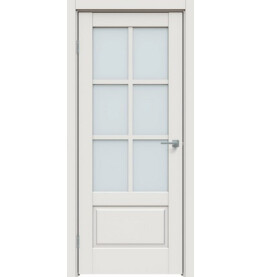 Дверь межкомнатная Concept-640 ПВХ, Белоснежно матовый, остекленная, прозрачное, царговая