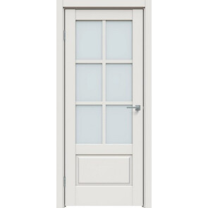 Дверь межкомнатная Concept-640 ПВХ Белоснежно матовый, остекленная, прозрачное, царговая