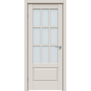 Дверь межкомнатная Concept-641 ПВХ Лайт грей, остекленная, сатинат белый, царговая