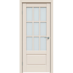 Дверь межкомнатная Concept-641 ПВХ Магнолия, остекленная, сатинат белый, царговая