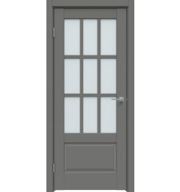 Дверь межкомнатная Concept-641 ПВХ, Медиум грей, остекленная, сатинат белый, царговая