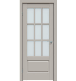 Дверь межкомнатная Concept-641 ПВХ, Шелл грей, остекленная, сатинат белый, царговая