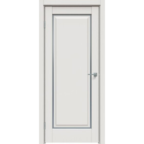 Дверь межкомнатная Concept-651 ПВХ Белоснежно матовый, остекленная, сатинат белый, царговая