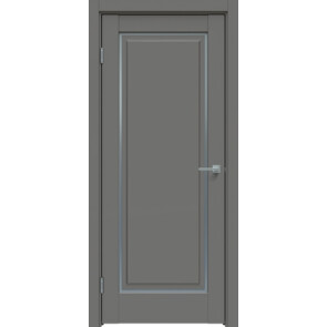 Дверь межкомнатная Concept-651 ПВХ Медиум грей, остекленная, сатинат белый, царговая