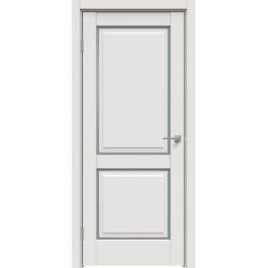 Дверь межкомнатная Concept-652 ПВХ Белоснежно матовый, остекленная, сатинат белый, царговая