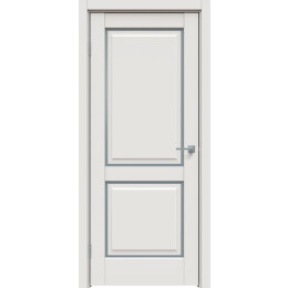 Дверь межкомнатная Concept-652 ПВХ Белоснежно матовый, остекленная, сатинат белый, царговая