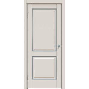 Дверь межкомнатная Concept-652 ПВХ Лайт грей, остекленная, сатинат белый, царговая