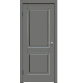 Дверь межкомнатная Concept-652 ПВХ, Медиум грей, остекленная, сатинат белый, царговая