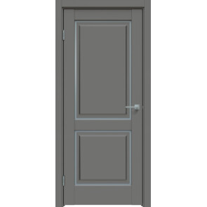 Дверь межкомнатная Concept-652 ПВХ Медиум грей, остекленная, сатинат белый, царговая